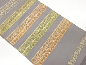 横段に花唐草模様織出し名古屋帯